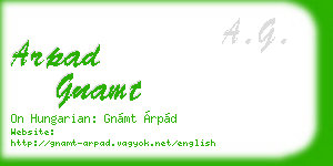 arpad gnamt business card
